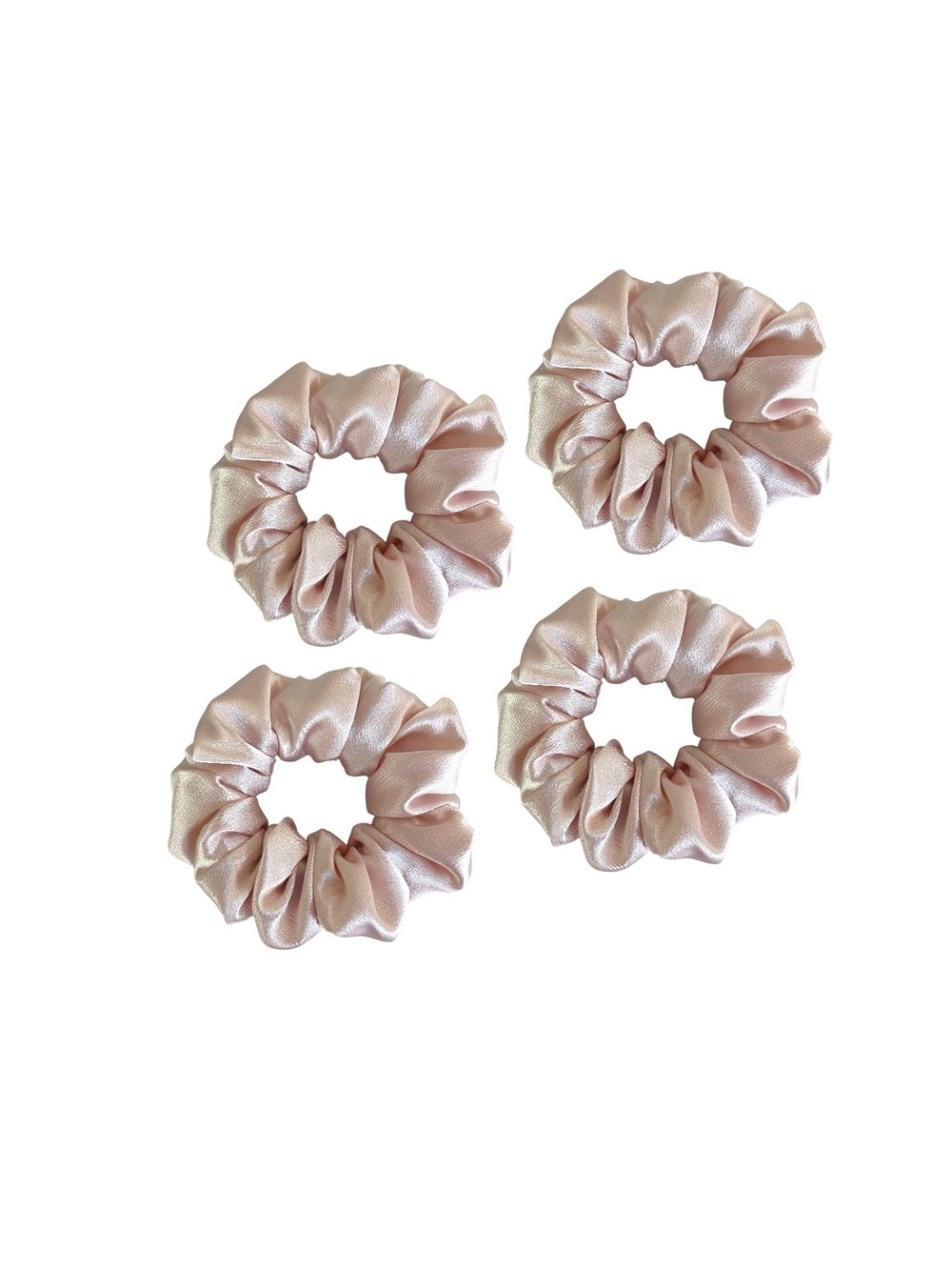 Silky Silver Crepe Scrunchies Set